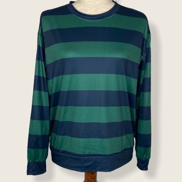 LN | Unbranded | Striped Long Sleeve | Dark Blue/Green | Medium - Picture 3 of 8